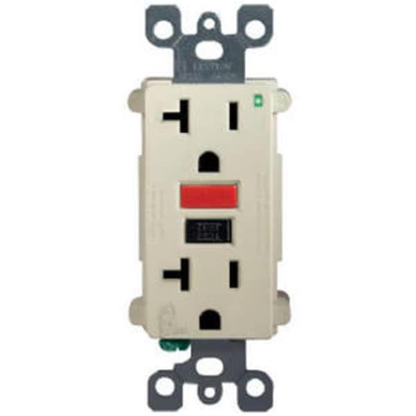 Ezgeneration Mfg R11-Gfnt2-0Ri Outlet GFCI Self Test Red & Black Button; 15A - Ivory EZ858895 - main